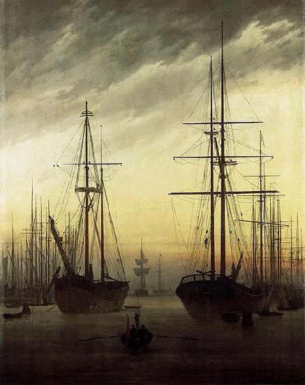 Caspar David Friedrich View of a Harbour